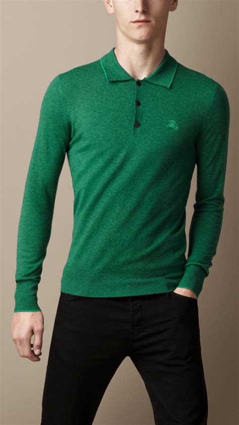 burberry long sleeve polo green|burberry men's polo outlet.